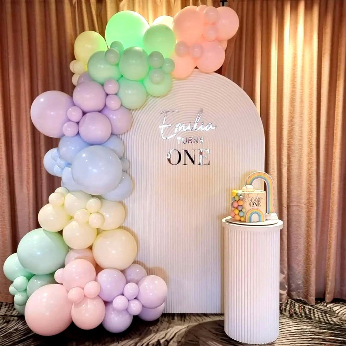 Pastel Balloons, 12 Inch 35PCS Light Pink Blue Yellow White Latex Balloon, Multicolor Balloon for