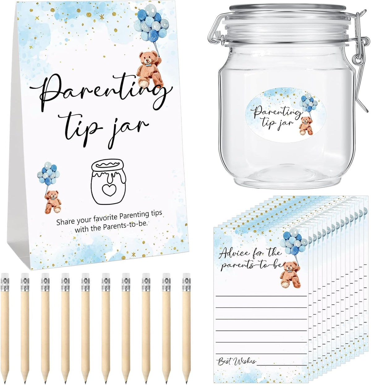 Roowest Baby Shower to Baby Advice Cards for New Parents to Be - Tip Jar Sign for New Parents 60