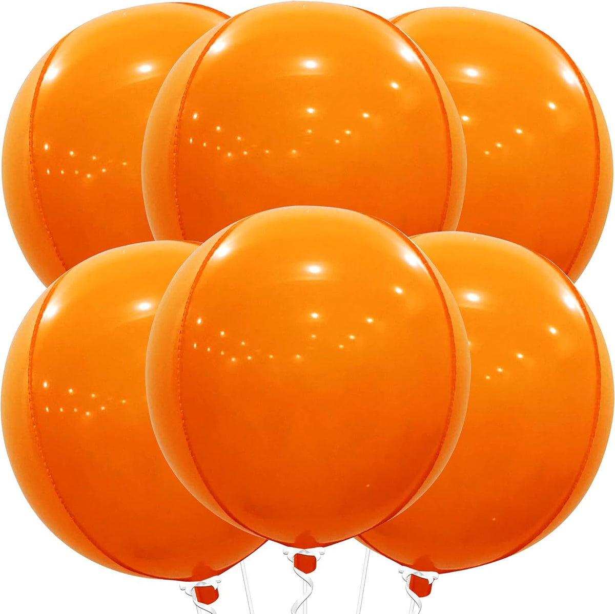 KatchOn, Big 22 Inch Orange Balloons - Pack of 6 | Mylar Balloons for Basketball Party Decorations