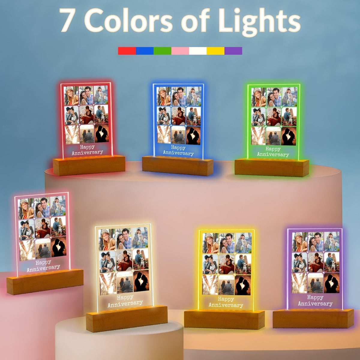Personalized Anniversary Couple Gifts for Women and Men, Custom Picture Frames with Photo