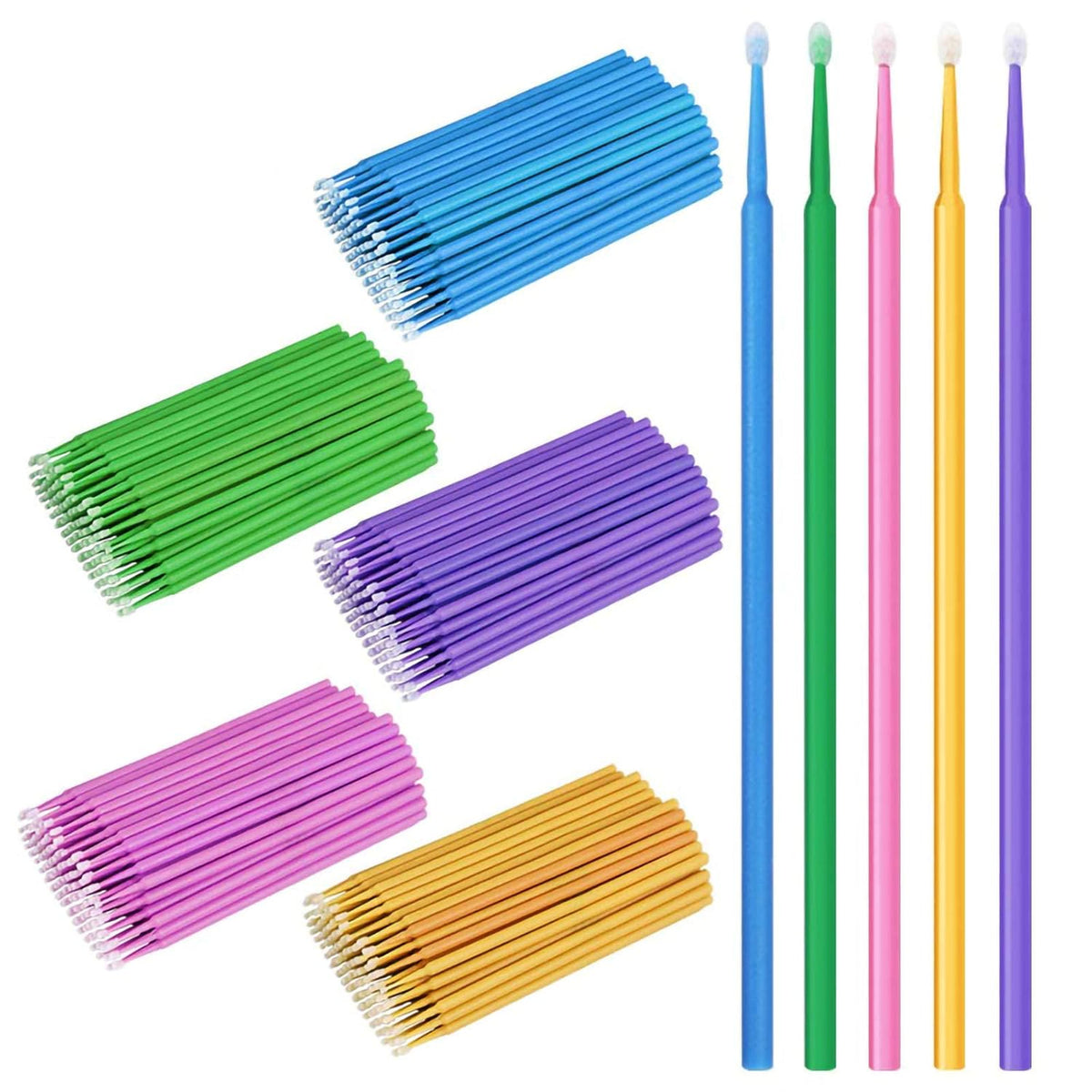 500 PCS Disposable Micro Applicator Brush Bendable Makeup Brush Mascara Brush for Eyelash