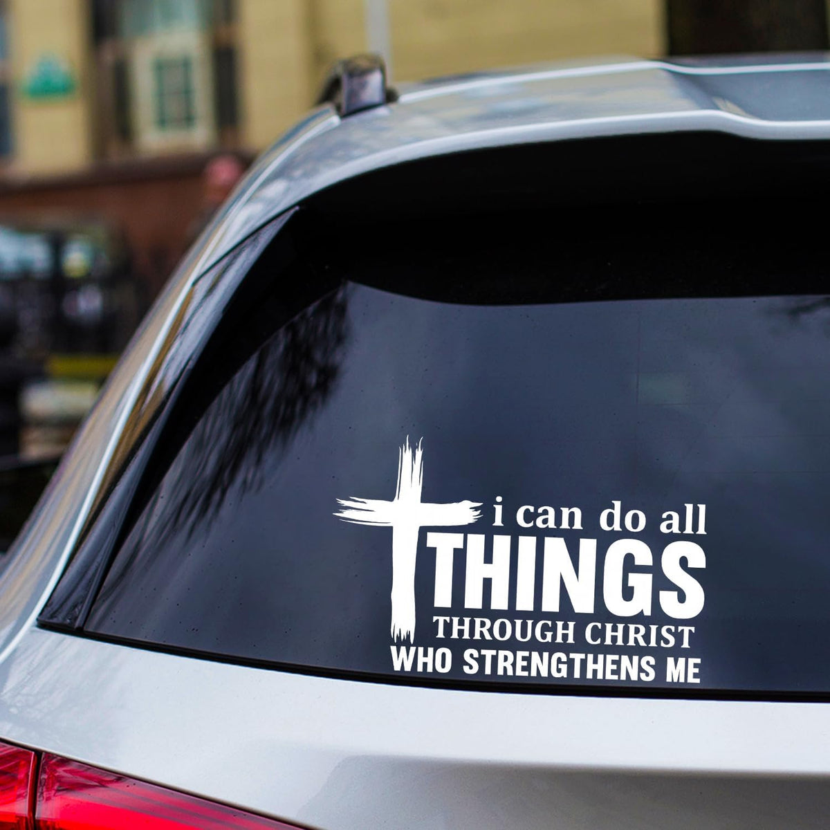 I Can Do All Things Through Christ Vinyl Decal 7x4.5in – Bible Verse Sticker Philippians 4:13