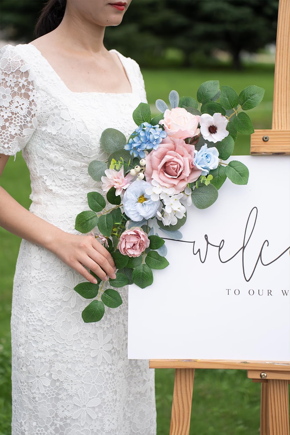 WEIERYUE(Pack of 2 Artificial Flowers Decorations,Artificial Arch Backdrop Garlandfor Ceremony