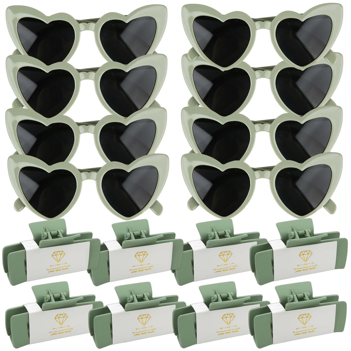 16pcs Bridesmaid Proposal Gifts 4.1inch square Matte Bachelorette Claw Clips Sunglasses set of 12