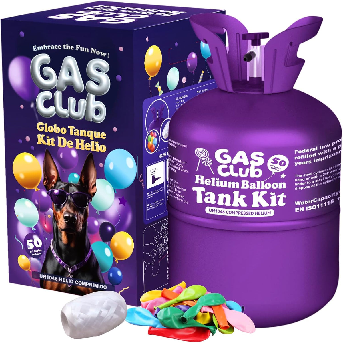 13L Helium Tank for Balloons At Hom Tank Up To 50 Latex Balloons Helium Balloon Kit with 50 Latex