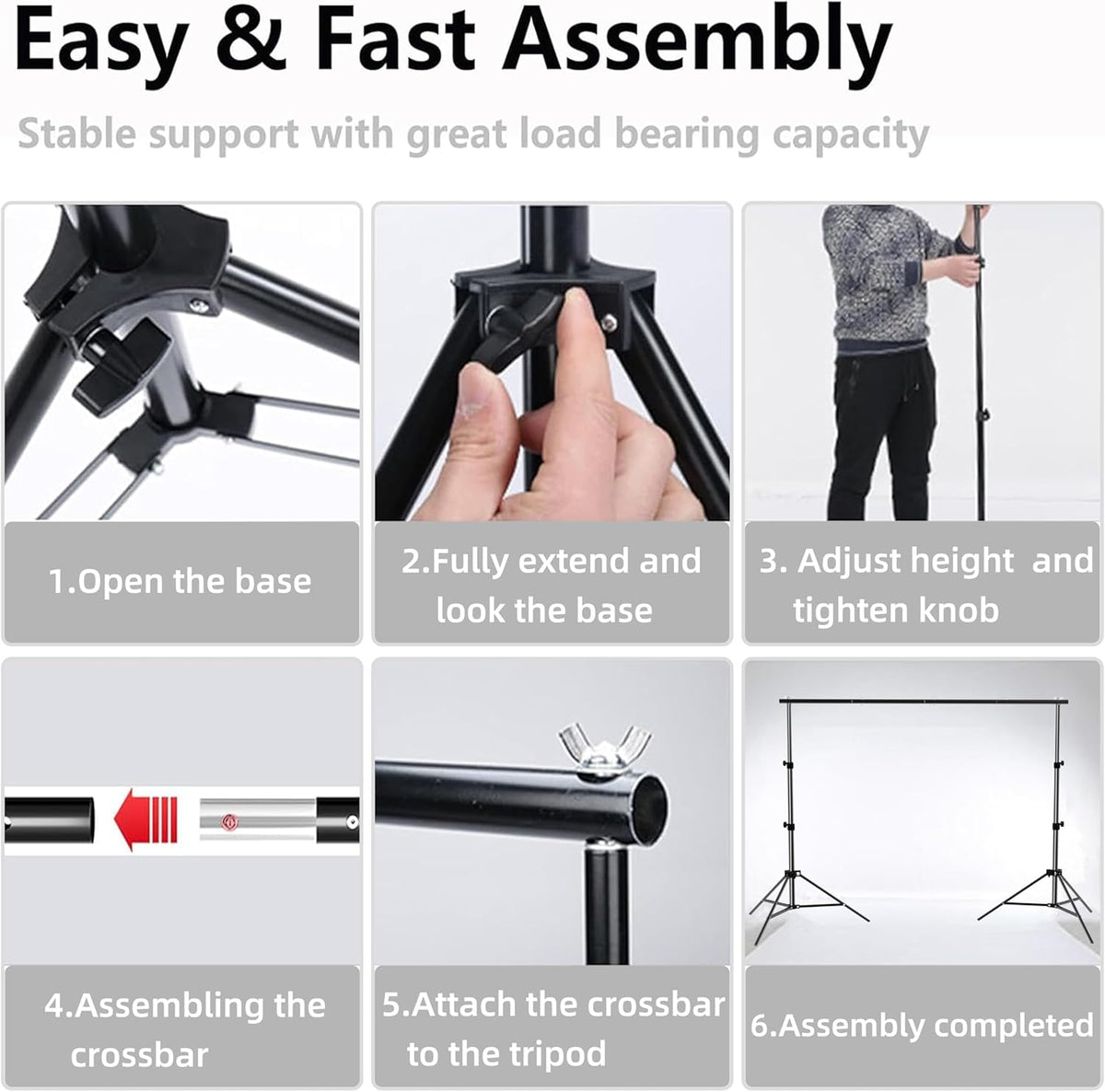 Photo Backdrop Stand for Photography 7ft x 10ft Background Stands for Photoshoot Support Kit with