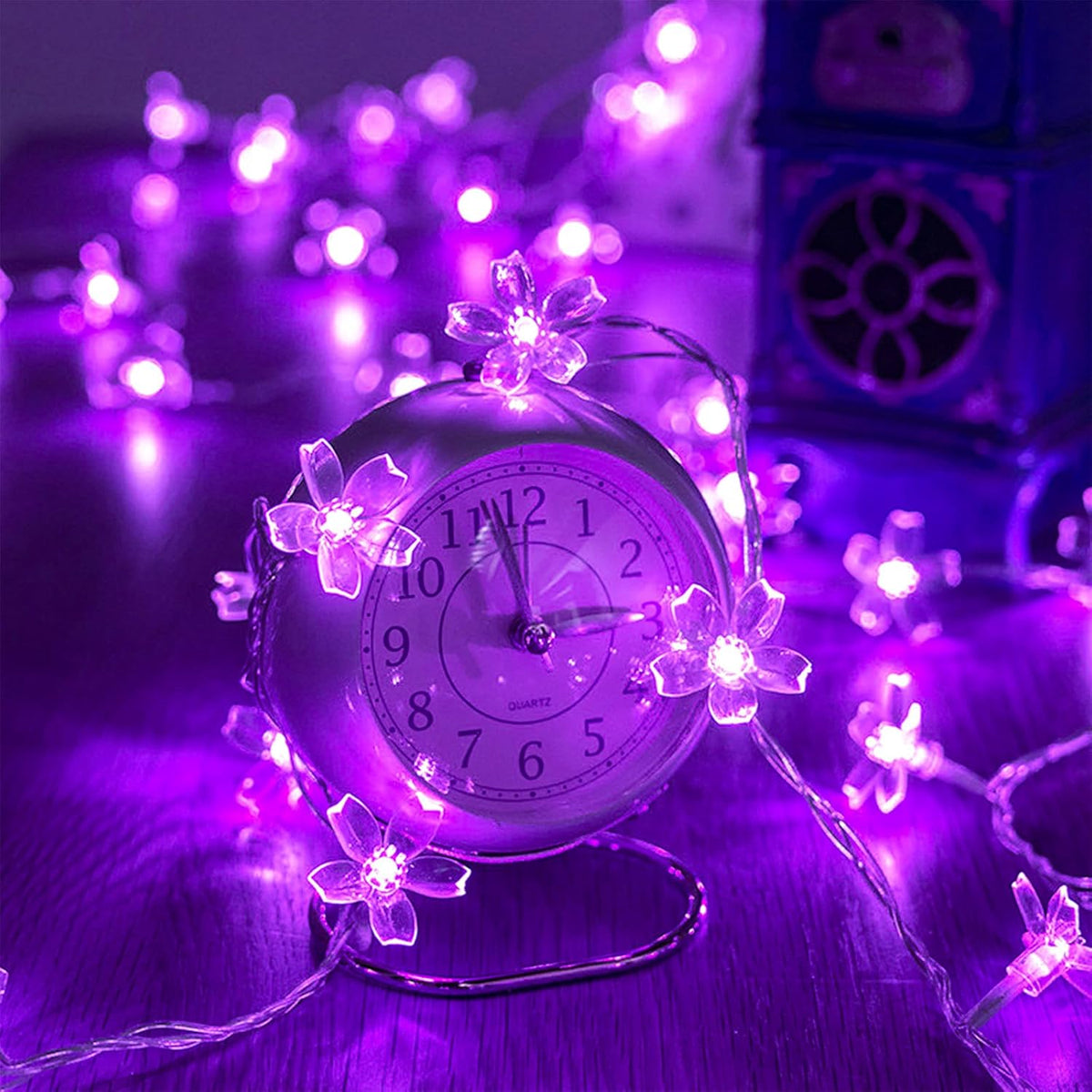 Cute Flower String Lights, USB & Battery Lighted Decorative Fairy Cherry Blossom Indoor Bedroom