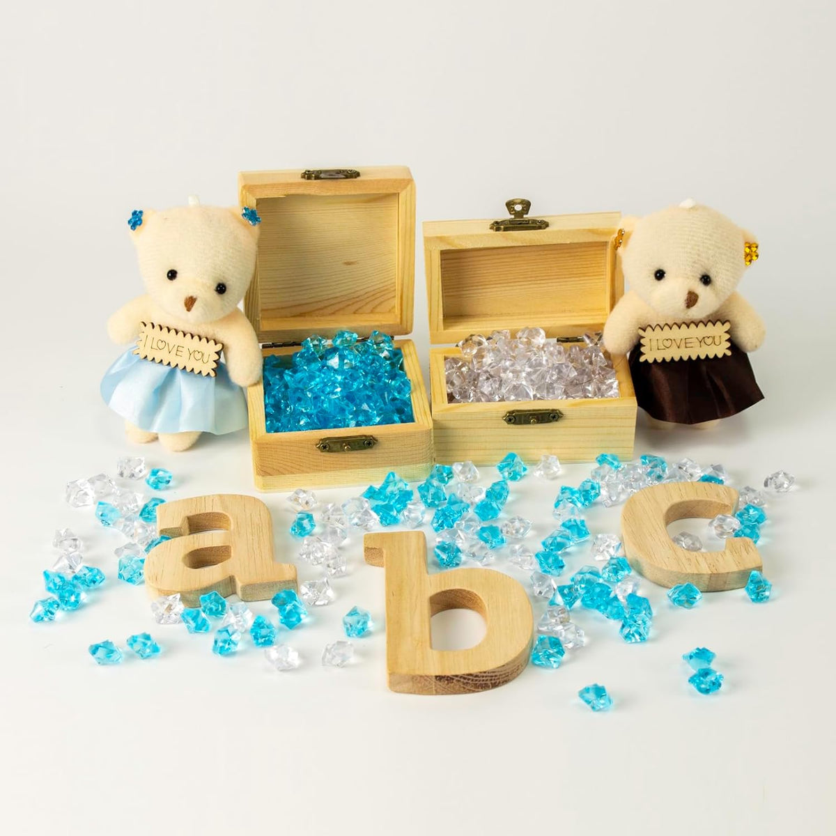 820 PCS Clear Fake Ice,0.43x0.55 Inch,1.1 lbs Acrylic Crystal Gemstones for Decoration