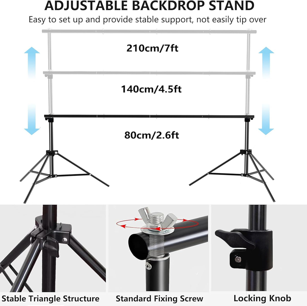 Photo Backdrop Stand for Photography 7ft x 10ft Background Stands for Photoshoot Support Kit with