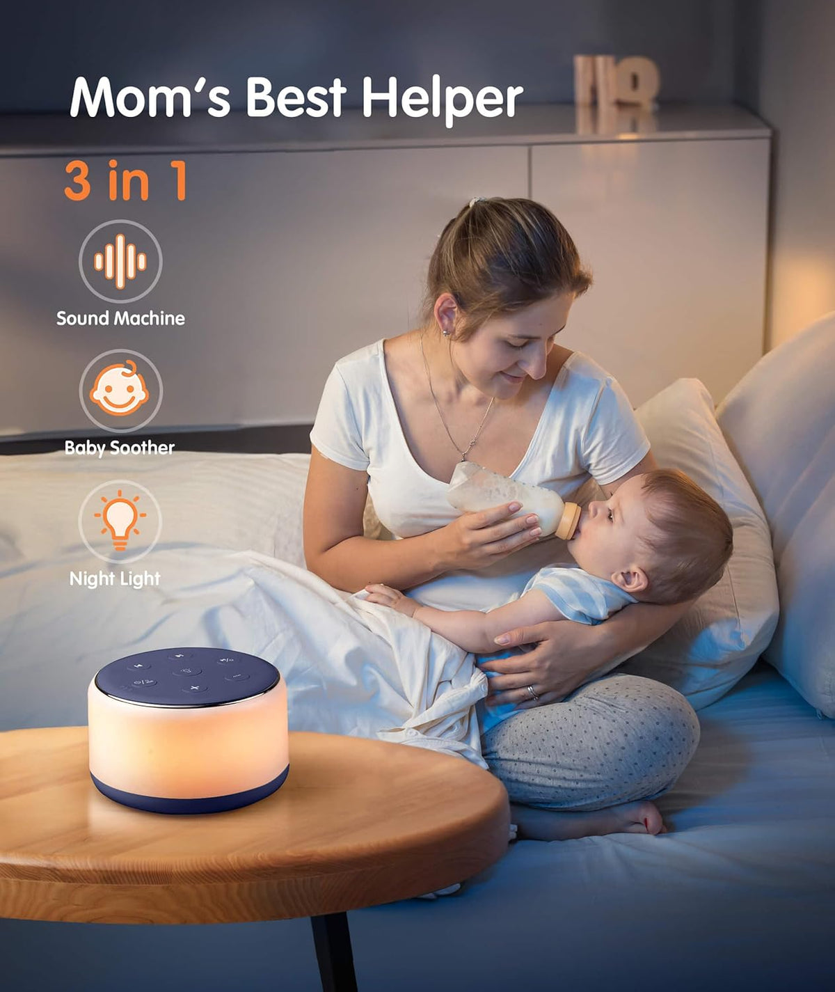 FamiSym Sleep Sound Machine for Babies Kids Adults - Rechargeable White Noise Machine for Sleeping