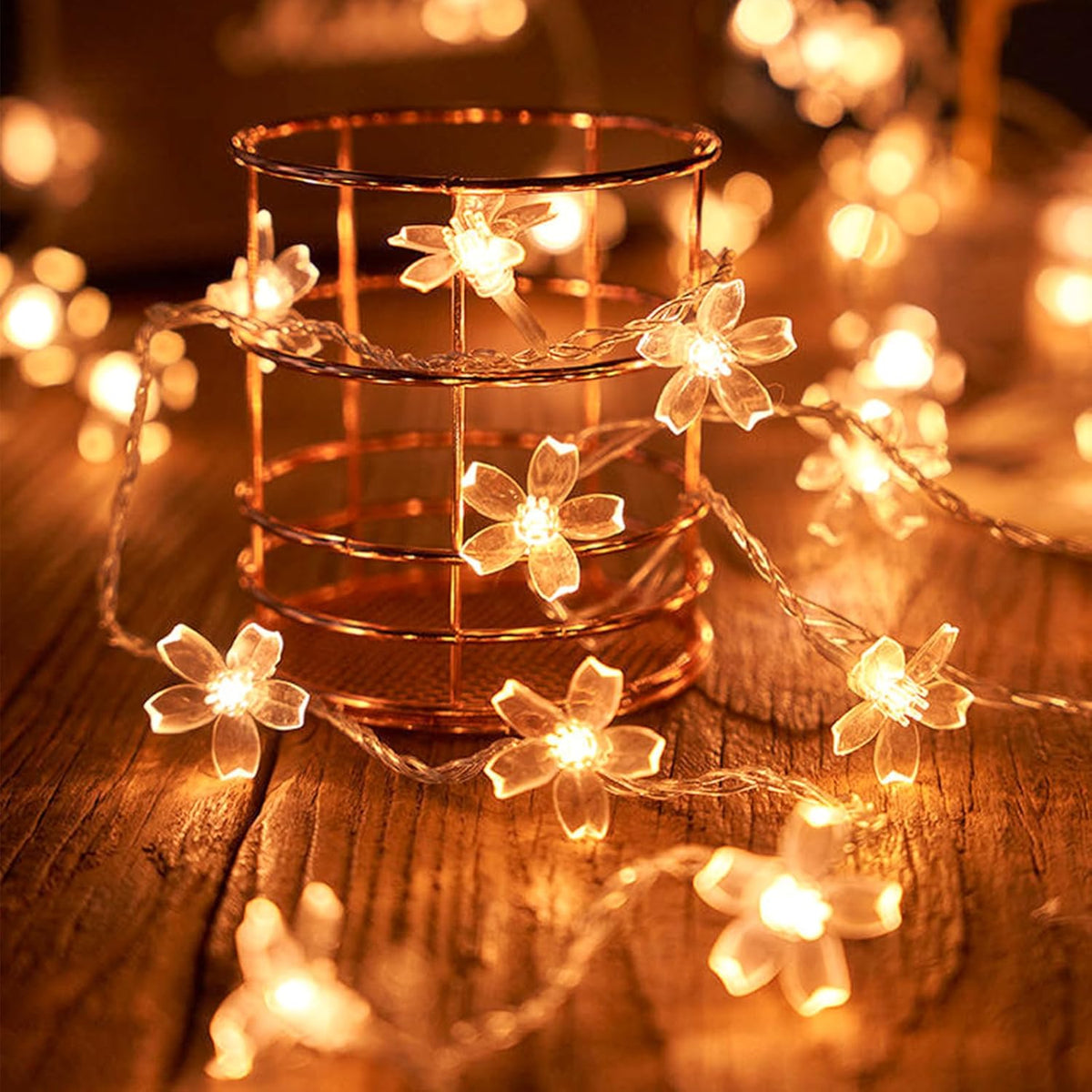 Decorative Flower String Lights for Bedroom, Battery Operated & USB Plug in 10 FT 30 LED Cute Fairy