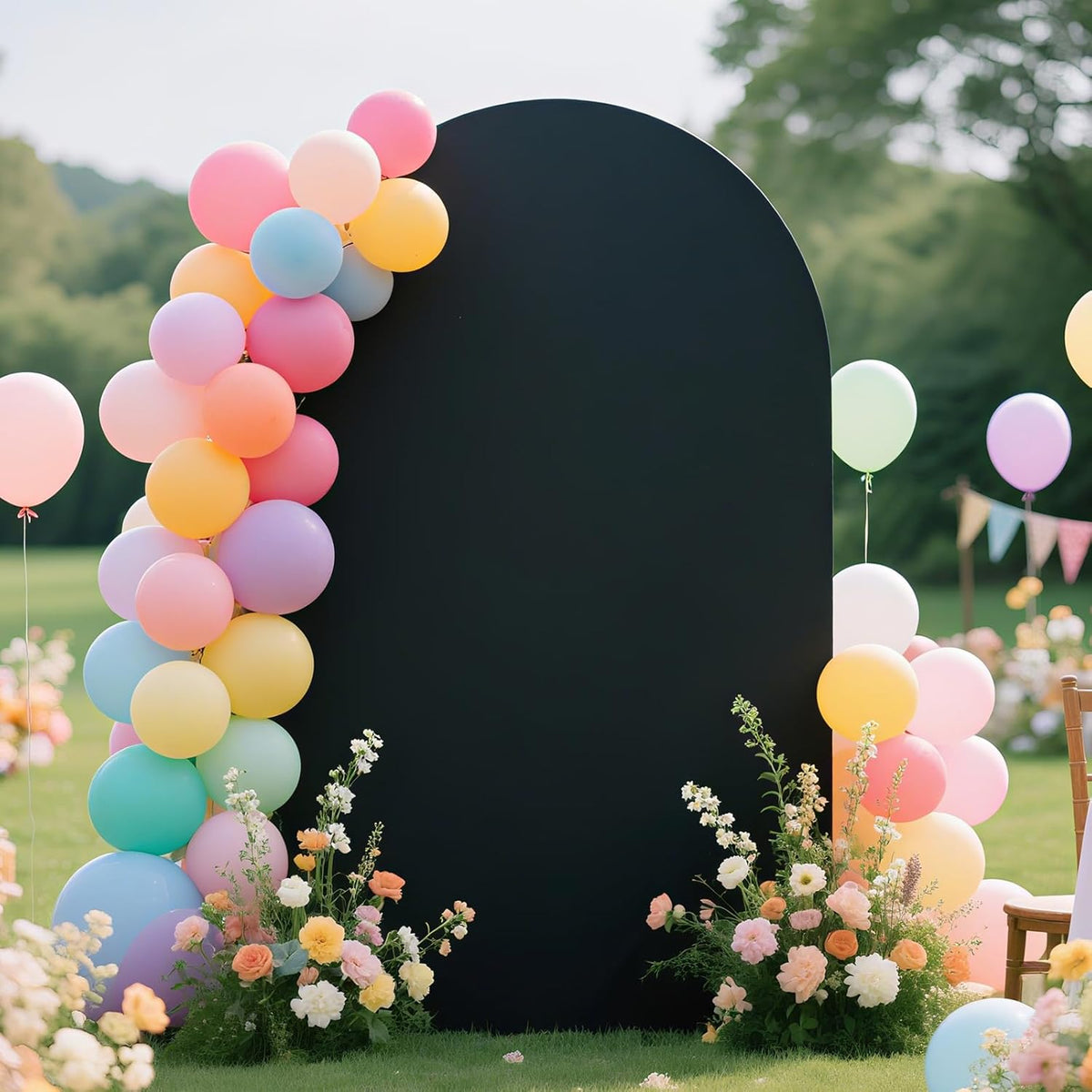 Ledido Wedding Arch Backdrop Cover 7.2FT Arch Covers Fitted Stretchy Spandex Round Top Stand