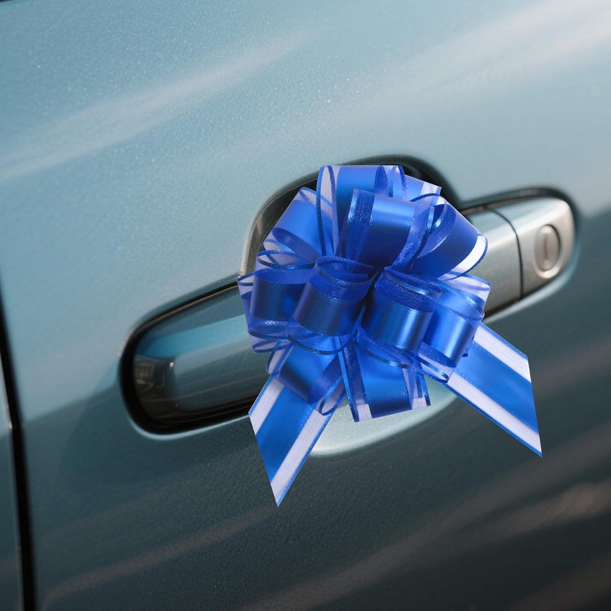 6 Pcs 6 Inch Blue Pull Bows, Perfect for Gift Wrapping, Weddings, Party Decorations, Crafts