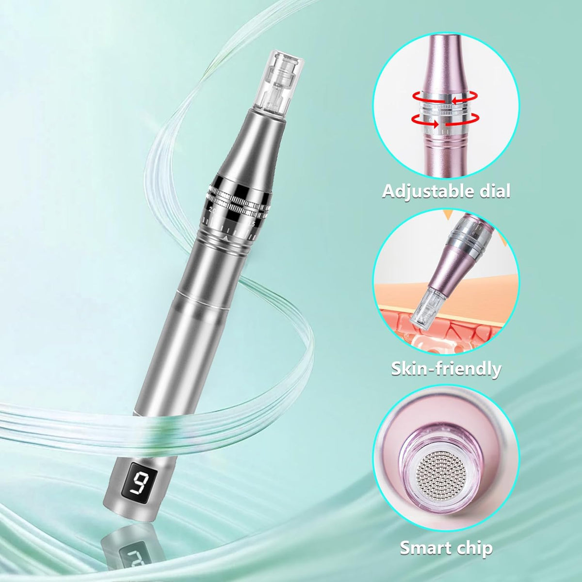 Derma Roller for Skin, 0.25mm Mcroneeding Derma Roller Pen for Face & Scalp, Beauty Pen for Women