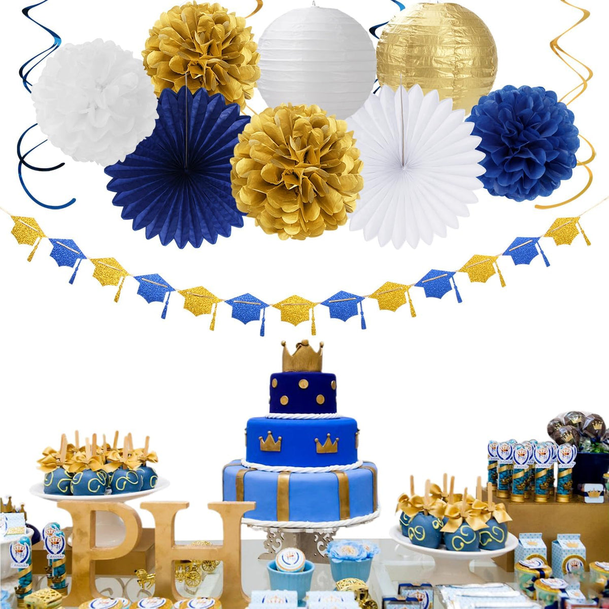 2025 Blue Class-Congratulations Prom Graduation Party-Decorations - 22pcs High School College Grad