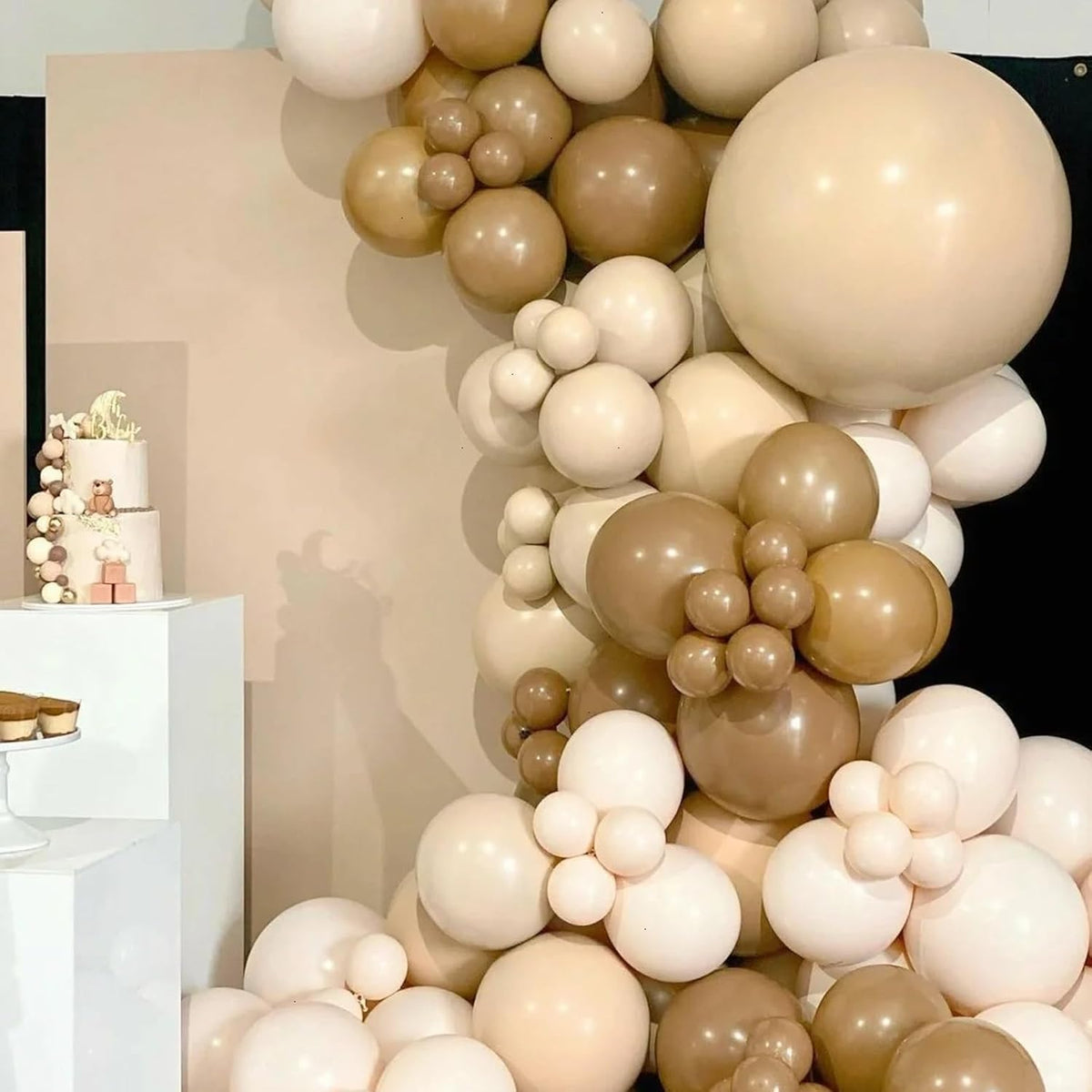 90pack Khaki Balloons Different Size 18/12/10/5 Inch Khaki Balloon Garland Arch Kit for Graduation