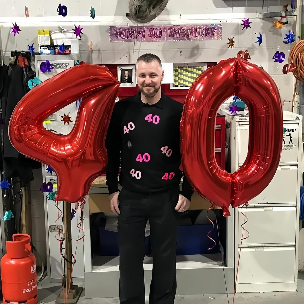Red 9 Balloons for Boys, 40 Inch Large Foil Number Balloons Set 0-9, Self Inflating Digital 9