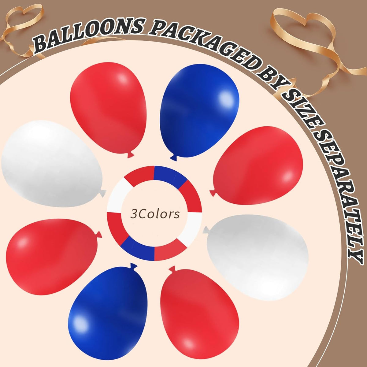 412Pcs Red White and Blue Balloons Garland Arch Kit, 5 10 12 18 inch Red White Blue Balloons for