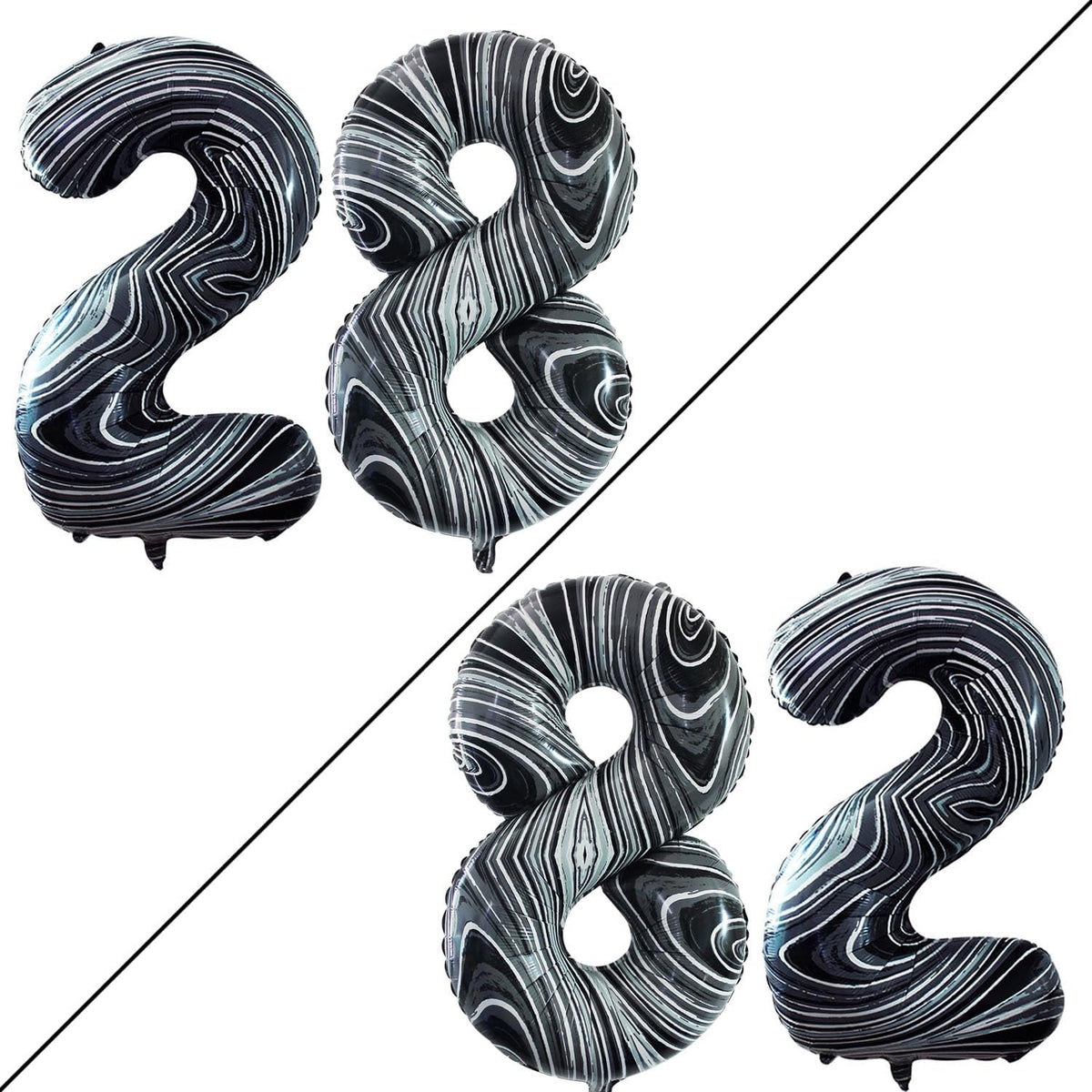 GOER Number 28 Balloons for 28th Birthday Party Decorations,42 Inch Jumbo Foil Helium 82 Balloons