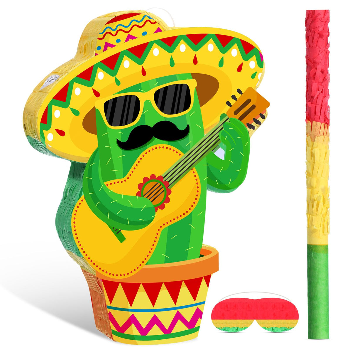 Harrycle Cactus Piñata for Cinco De Mayo Mayo Sombrero Party Hats Mexican Fiesta Decorations with