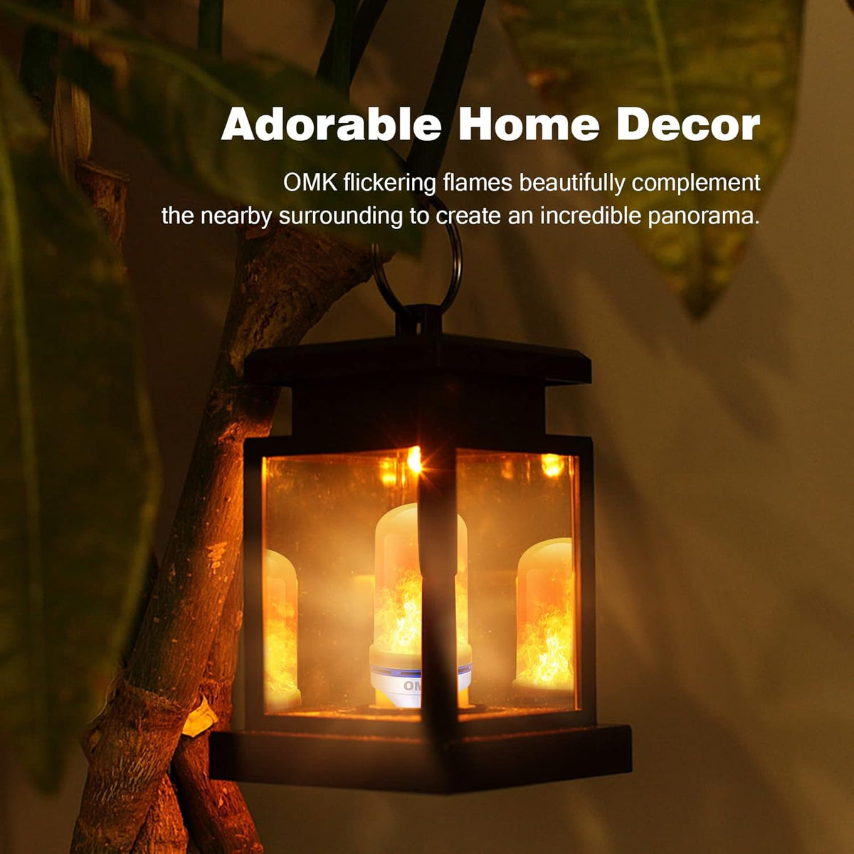 OMK Christmas Decorations Flame Light Bulbs, LED【Upgraded 2 Pack 】 4 Types Lighting Flickering