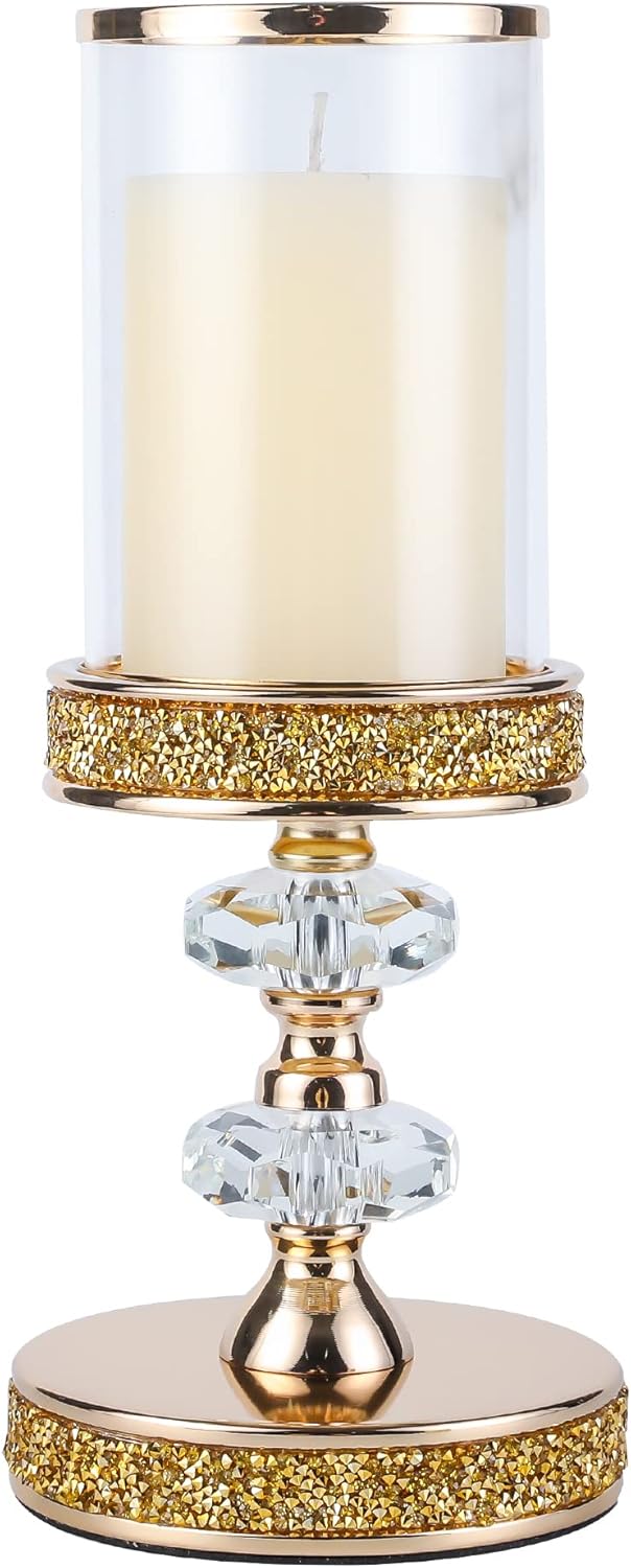 Candle Holder, Pillar Candle Holders, Crystal Candlesticks Holder for Wedding, Parties, Events