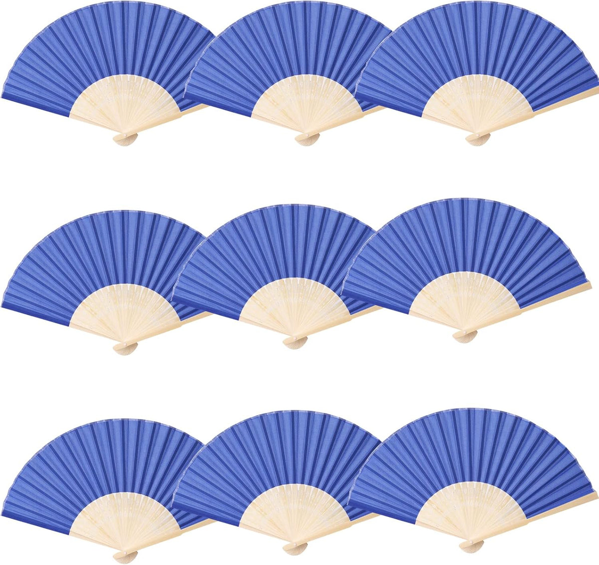 24pcs Imitated Silk Hand Fan Imitated Silk Fabric Bamboo Handheld Folded Fan Bridal Dancing Props