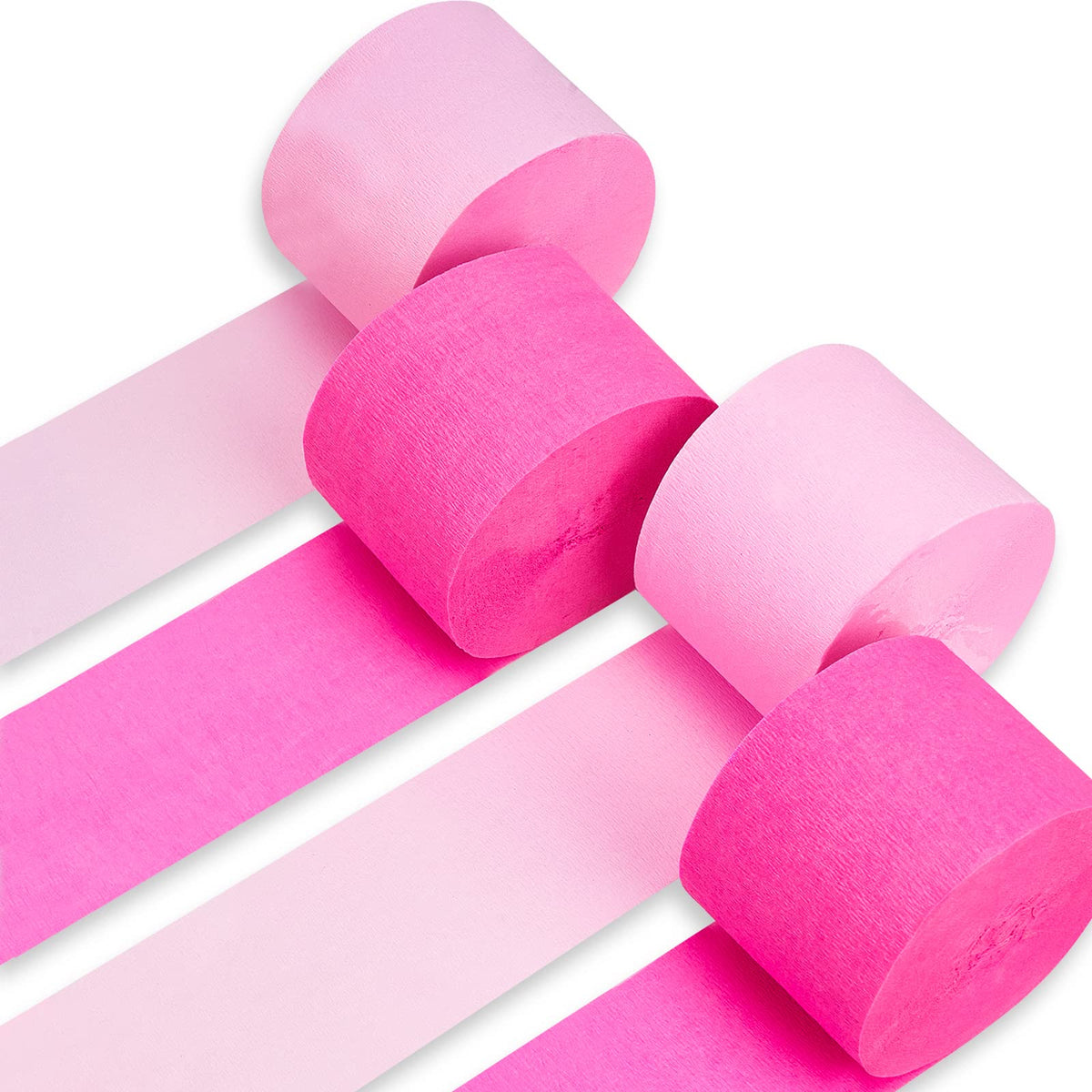 PartyWoo Hot Pink Crepe Paper Streamers 4 Rolls 328 FT Streamers