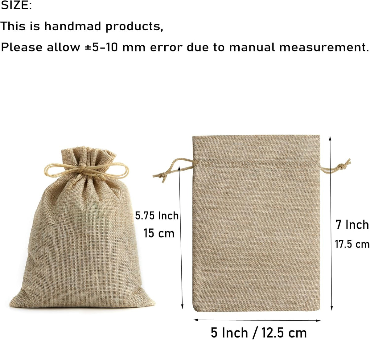 Tendwarm 20 Pcs 5x7 Inch Burlap Gift Bags with Drawstring Recyclable Linen Sacks Jewelry Bag for