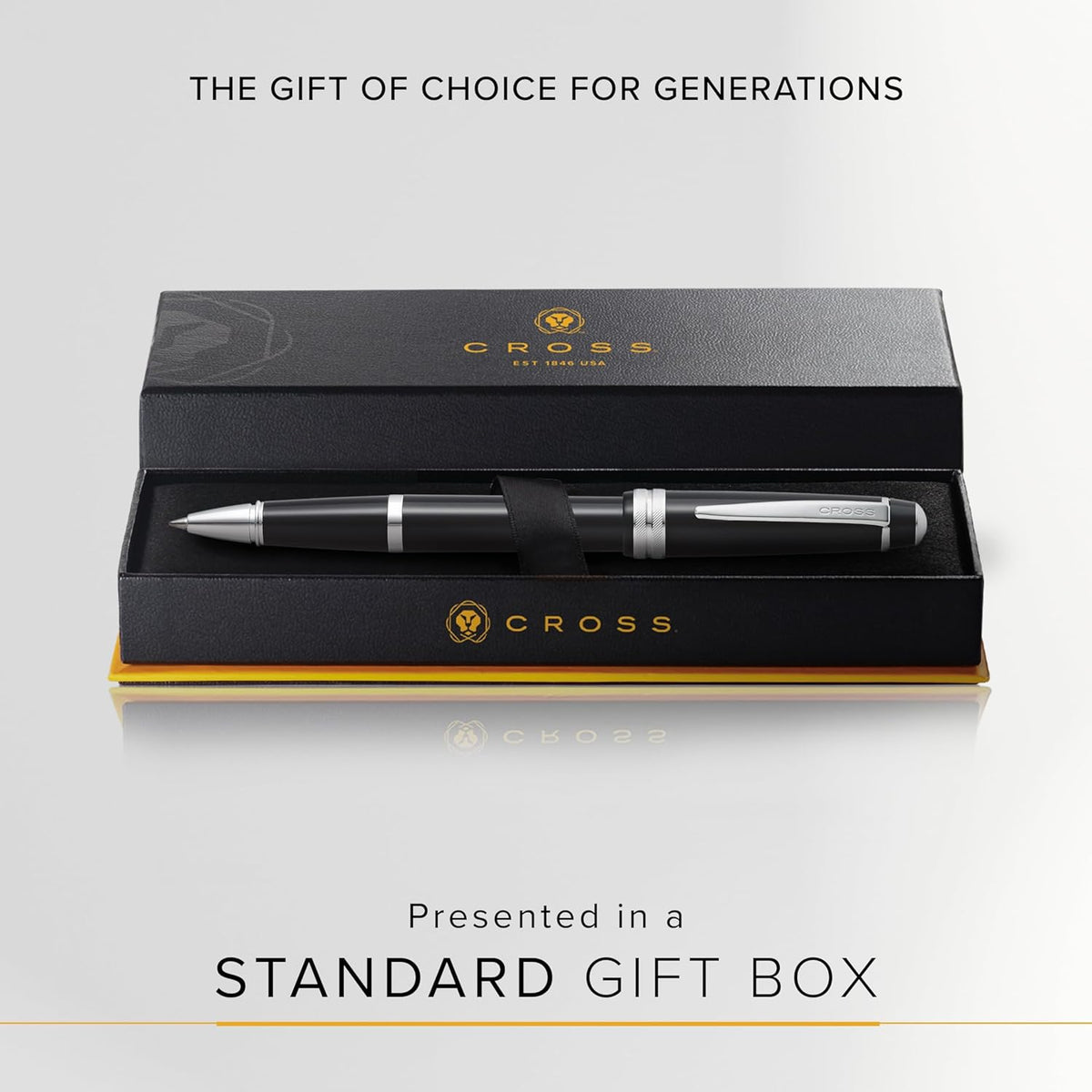 Cross Bailey Light Refillable Rollerball Pen Presented in a Everyday Gift Box - Medium Point, Black