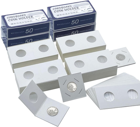 200 PCS Premium Cardboard Coin Flips 2 x 2 inch Coin Collection Supplies for Nickel, Mylar Coin