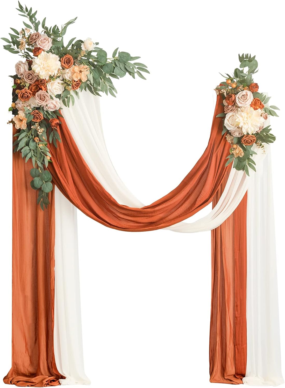 Ling's Moment Fall Artificial Wedding Arch Flowers Kit Pack of 4, 2pcs Hanging Flower Arrangement