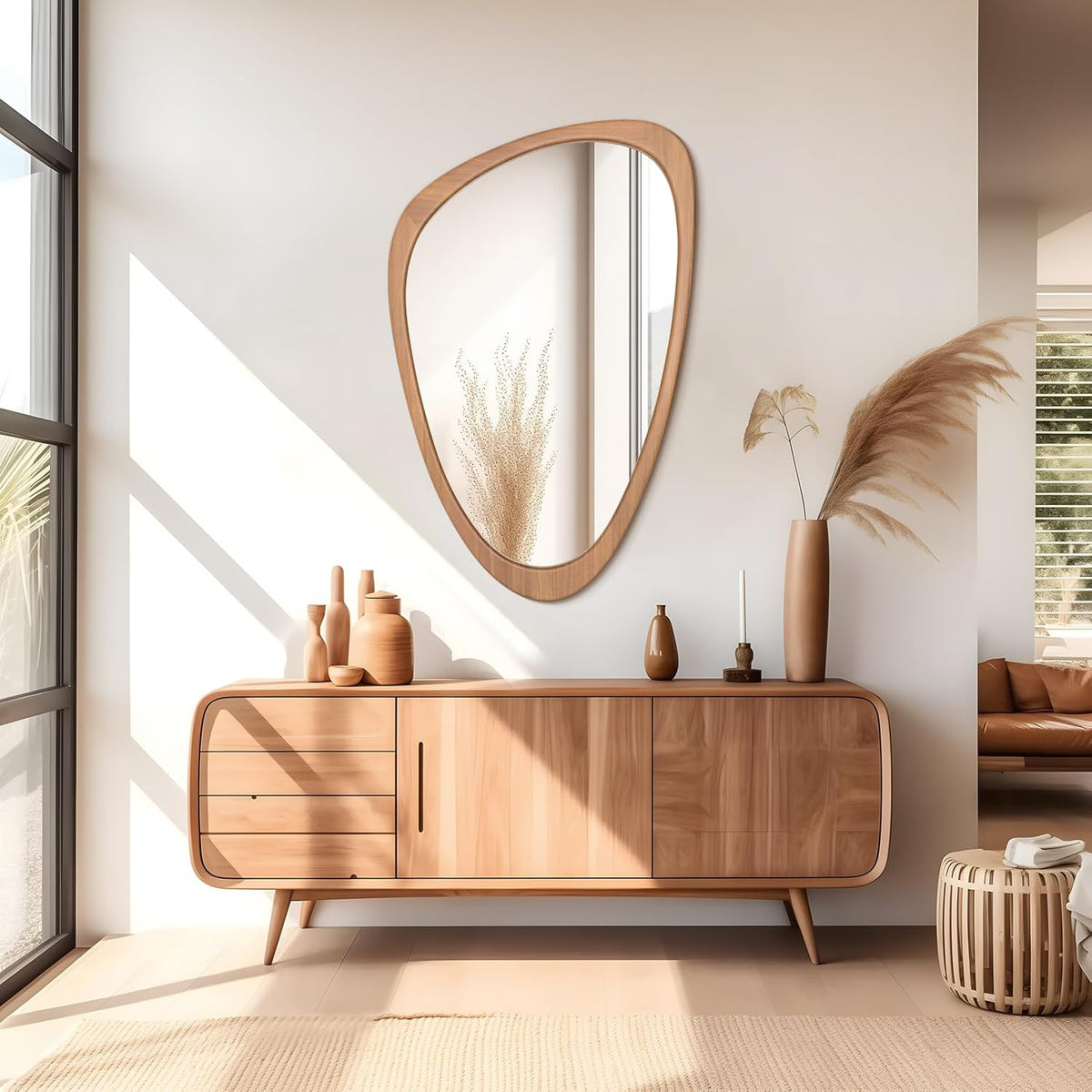 WallBeyond Asymmetrical Mirror, Irregular Wall Mirror, Wall Mirrors Decorative for Bedroom Living