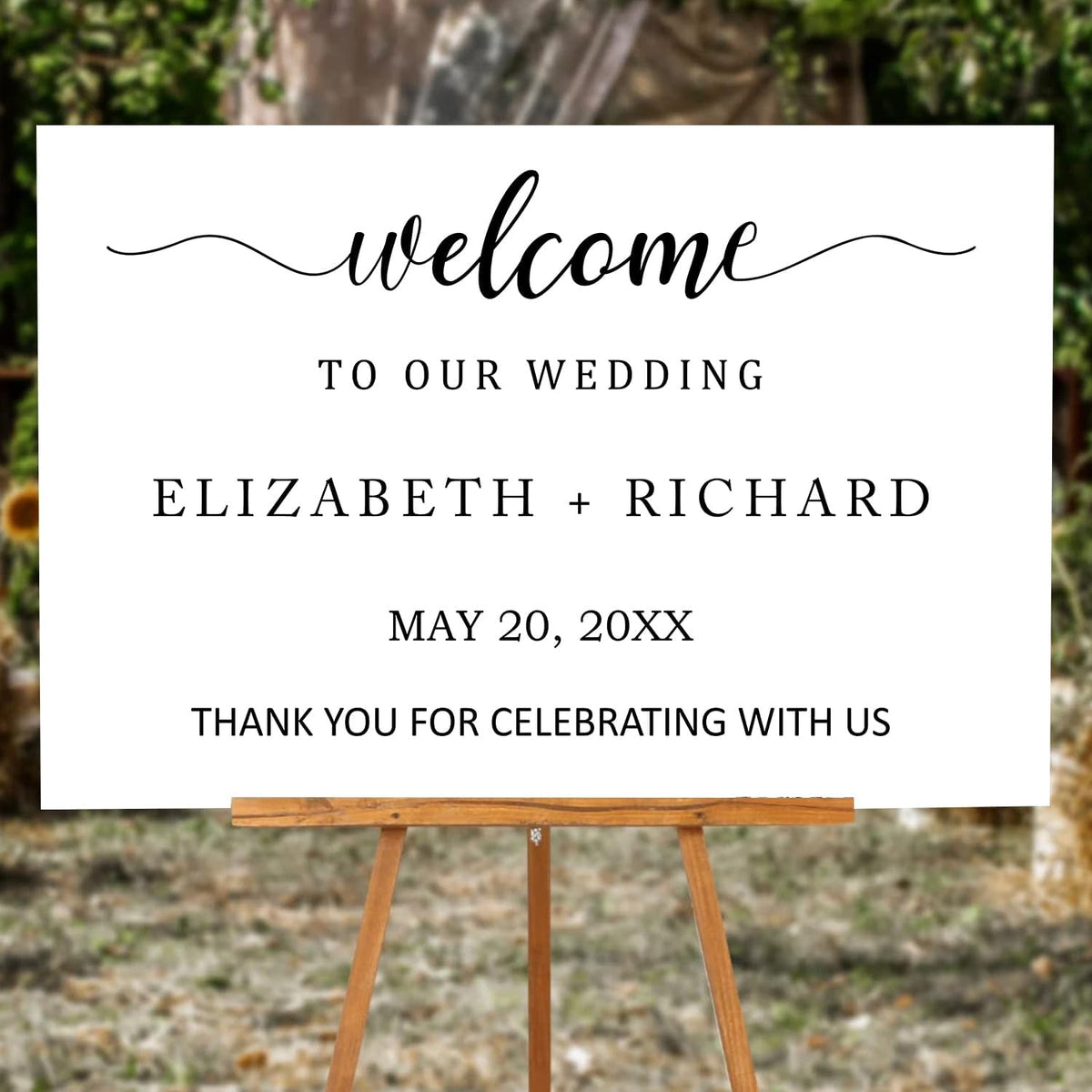 Personalized Wedding Welcome Sign Template, Editable Printable Minimalist Design, Modern Ceremony