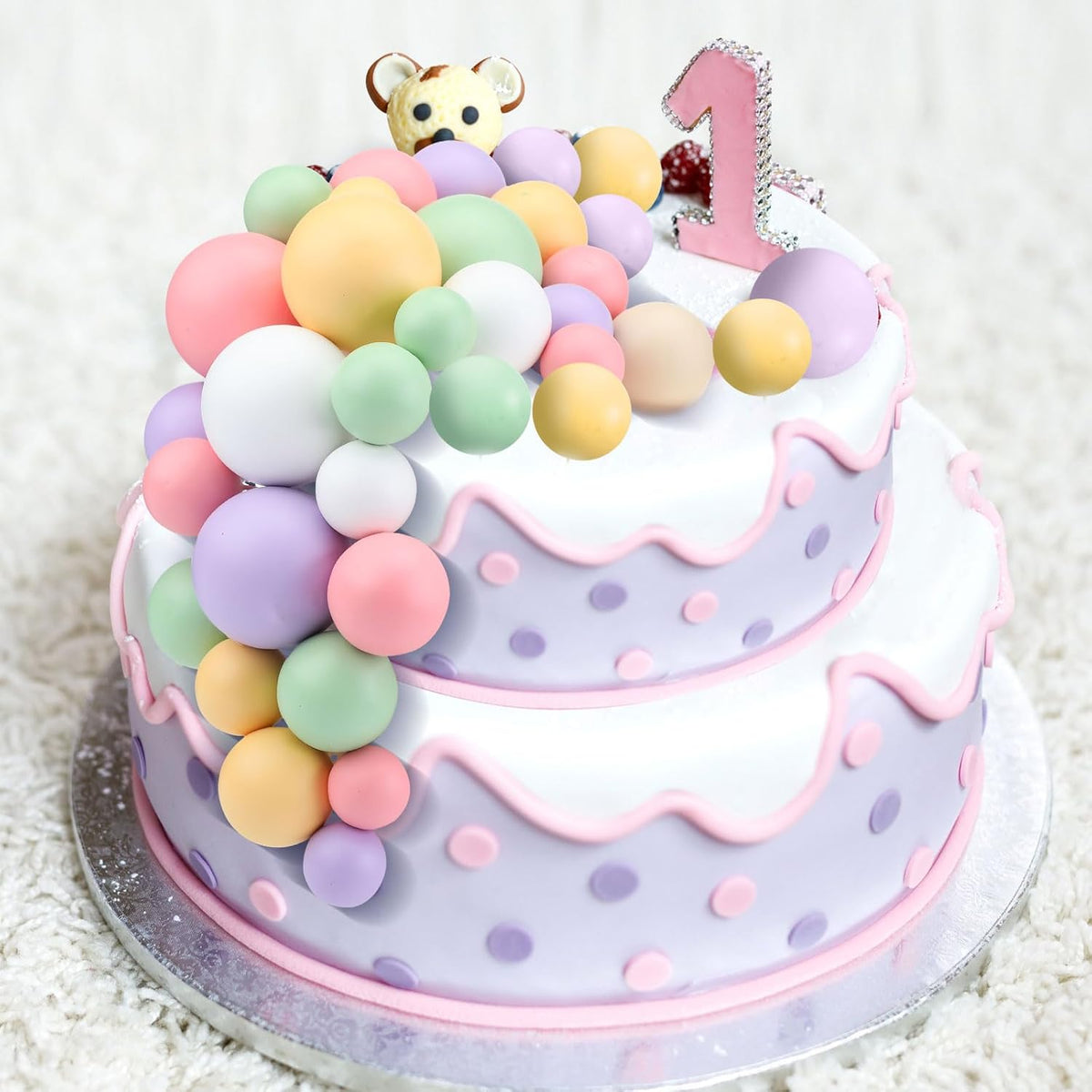 108 Pcs Balls Cake Topper DIY Cupcake Insert Foam Balloons for Cake Baking Wedding Anniversary