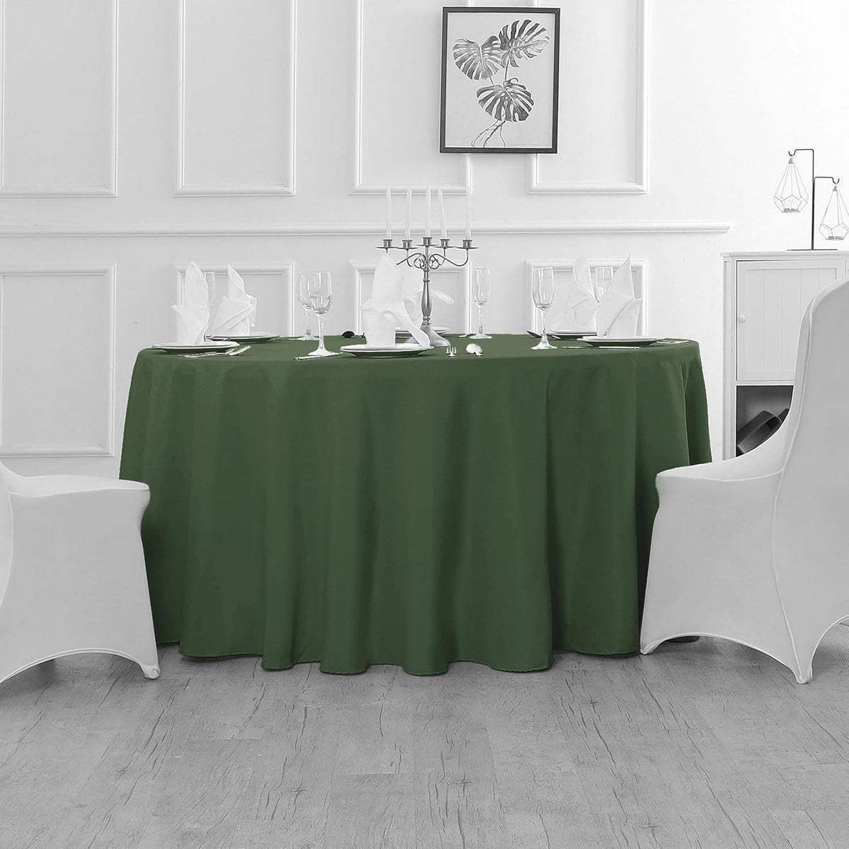 60 inch Round Tablecloth Washable Polyester Table Cloth Decorative Table Cover for Wedding Party