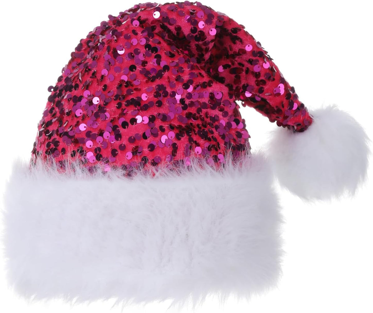 Personalized Sequin Santa Hat for Adults, Red Glitter Christmas Party Hat, Xmas Halloween New Year