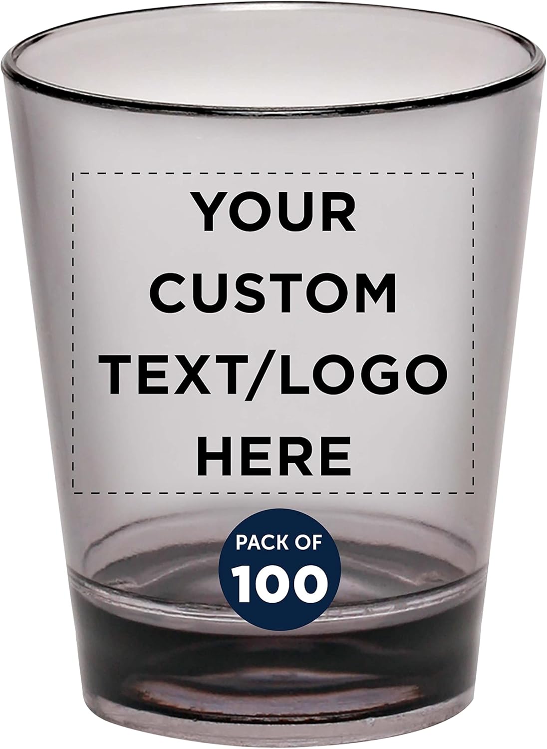 Custom Translucent Plastic Shot Glasses 1.5 oz. Set of 100, Personalized Bulk Pack - Acrylic, Great