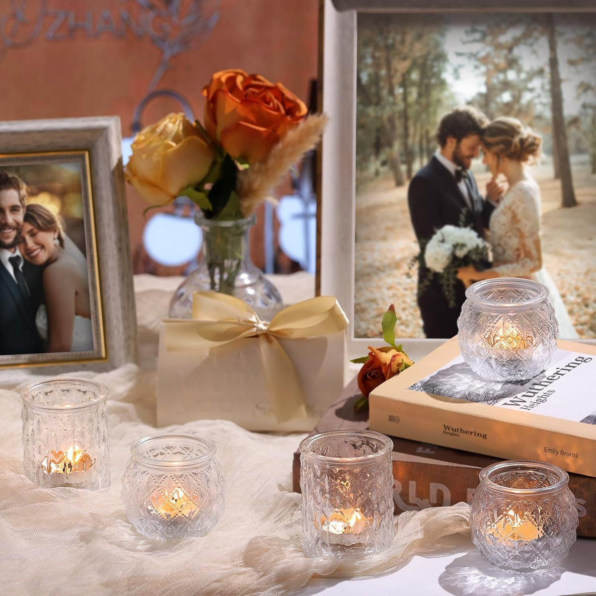 36pcs Assorted Clear Votive Candle Holders, Tea Light Candle Holders for Wedding Centerpiece, Glass