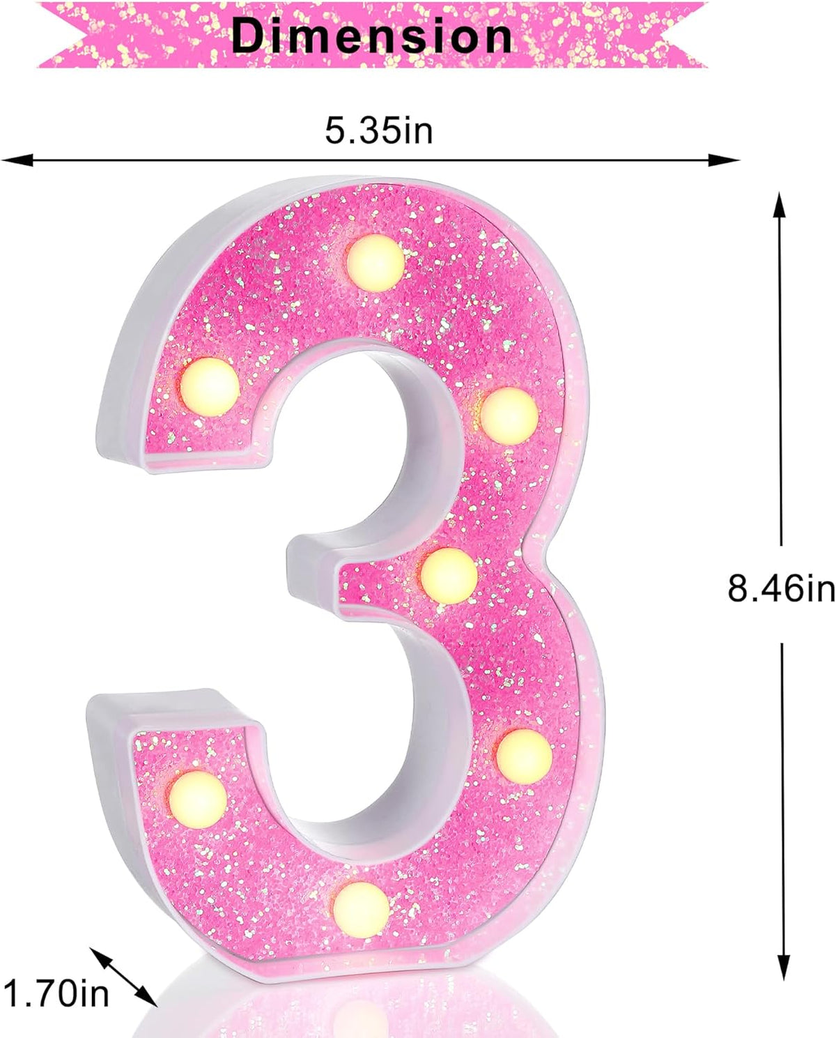Foaky Pink Light up Letters，Pink Party Decorations,Girls Room Decor,Glitter Marquee