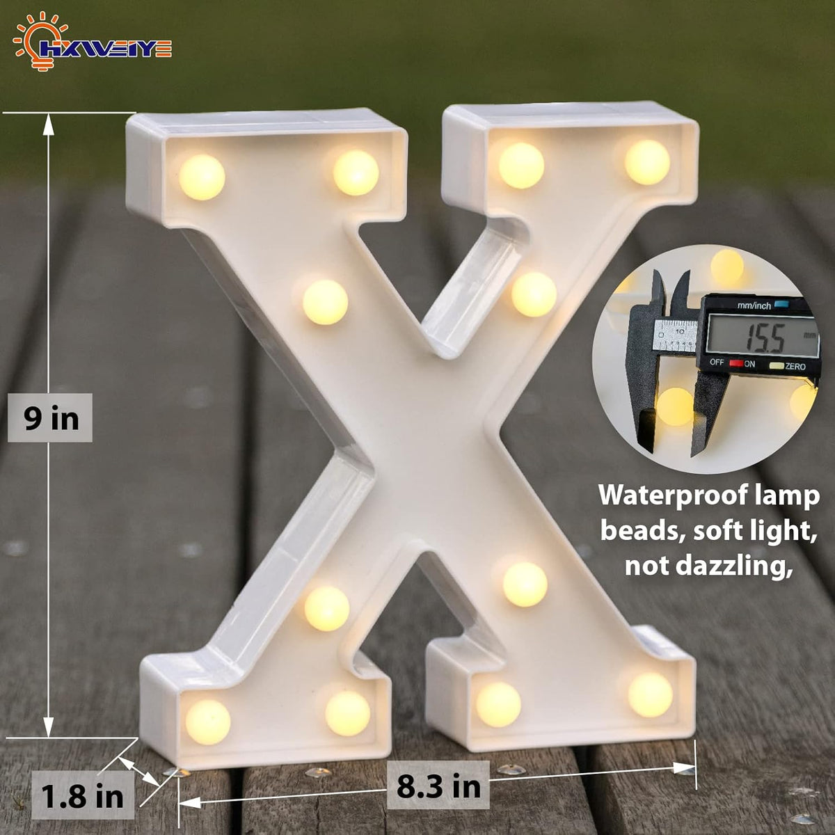 HXWEIYE Light Up Letters X, LED Marquee Sign 26 Alphabet and 10 Number Big Lights for Party