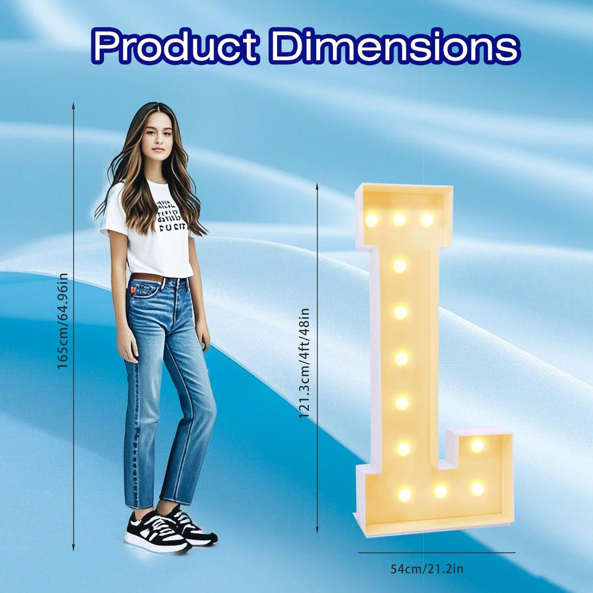 4FT Marquee Plastic Letters L - Light up Letters L Are Made from Corrugated Plastic Board - Quick