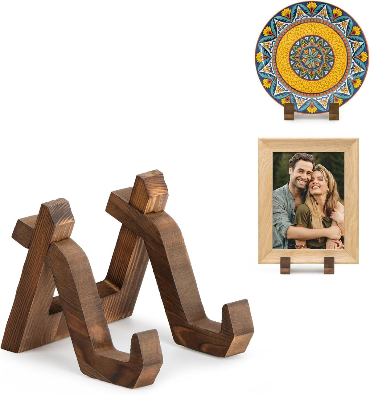 Plate Display Stand, 4 Inch Plate Holder for Displaying, Decorative Picture Frame Dish Photo Plaque