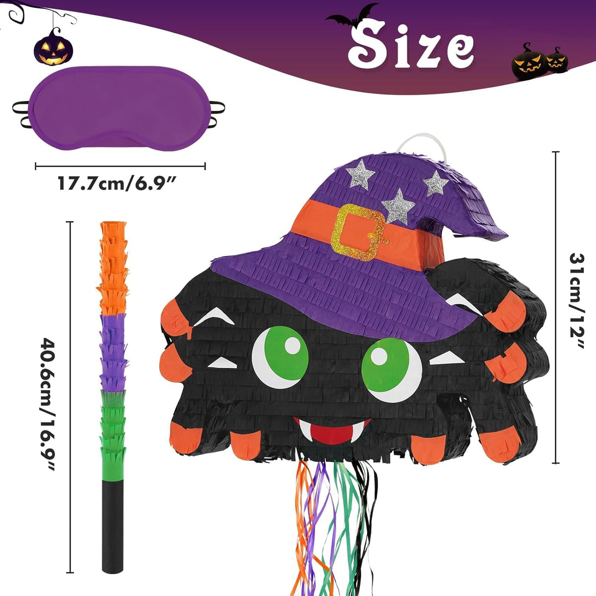 WERNNSAI Halloween Pinata - Halloween Party Game Decorations for Kids Birthday Theme Party Supply