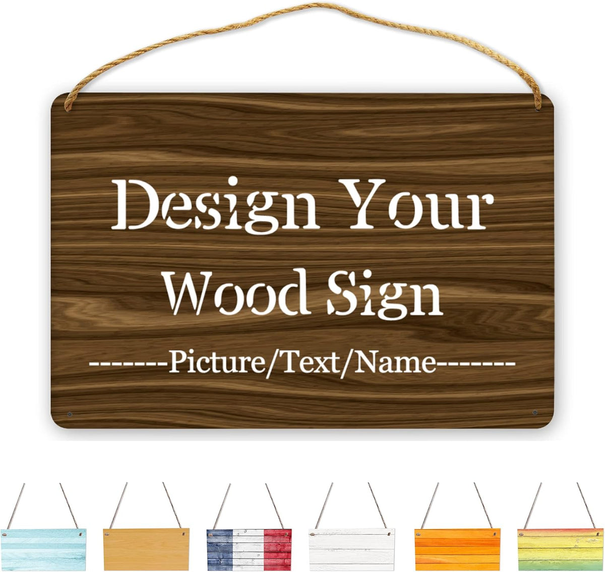 Personalized Wood Board Hanging Door Sign, Custom Welcome Sign Add Your Design, Customized Wall