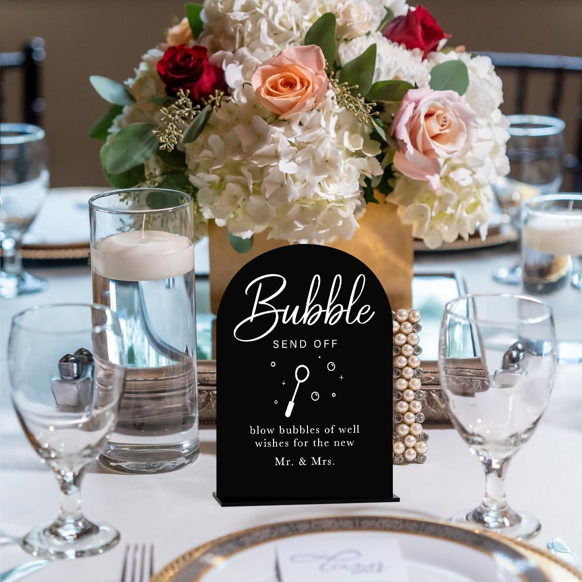 Acrylic Wedding Sign Wedding Signs for Ceremony Bubble Send Off Sign for Wedding Modern Calligraphy