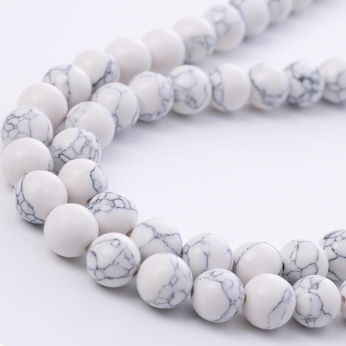 White Turquoise Stone Beads Gemstone Round Crystal Energy Jade Beads Stone Beads for Jewelry Making