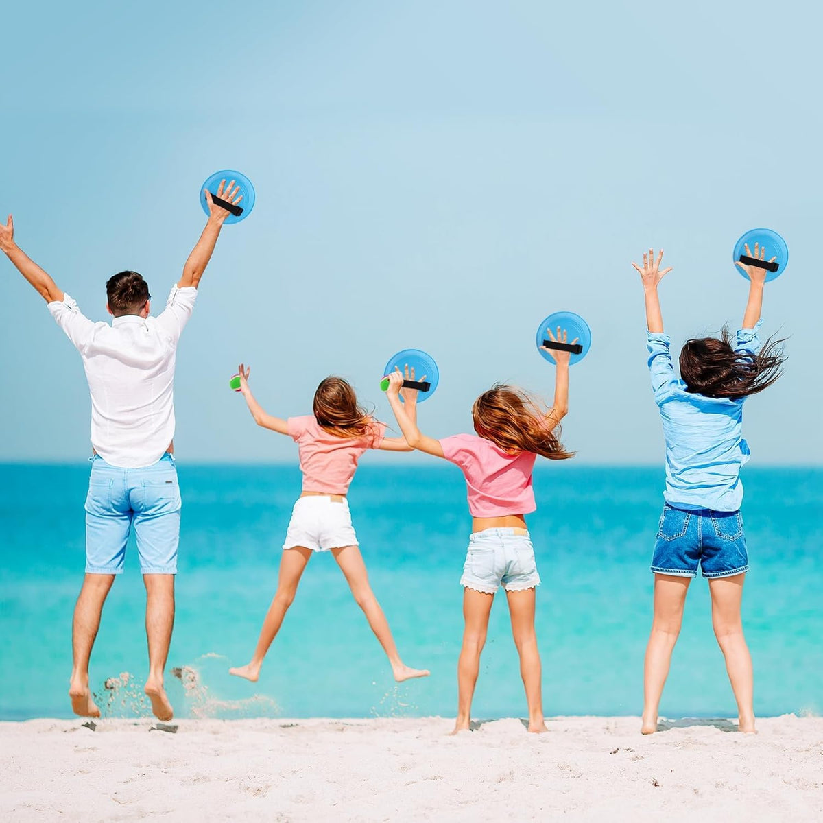 Ayeboovi Kids Toys Toss and Catch Ball Set with 6 Paddles 3 Balls Outdoor Games for Kids Beach Pool