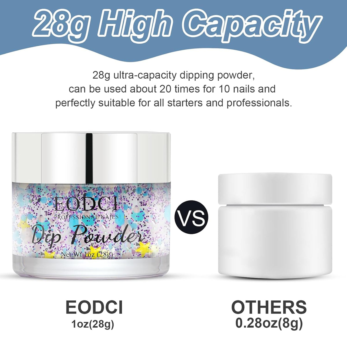 Long Lasting Nail Dip Powder Colors, Lavender Purple Blue Glitter Dipping Powder - No Needed Led