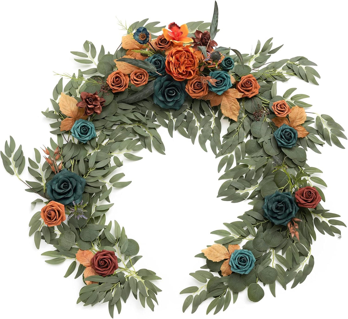 Ling's Moment Flower Garland - 6FT Eucalyptus & Rose - Sweetheart Table Decor for Wedding